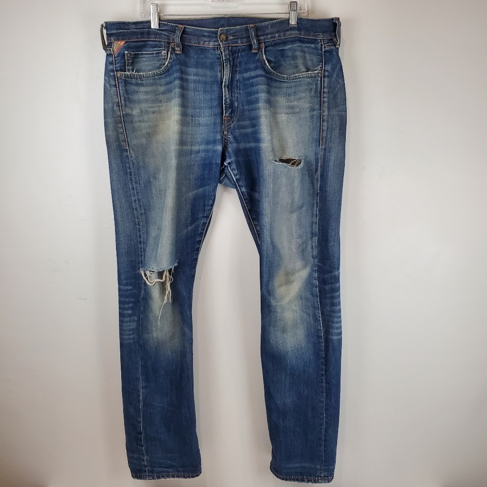 Denim & Supply Ralph Lauren Slim Fit Jeans Mens Distressed 36x32 Actual 38x32